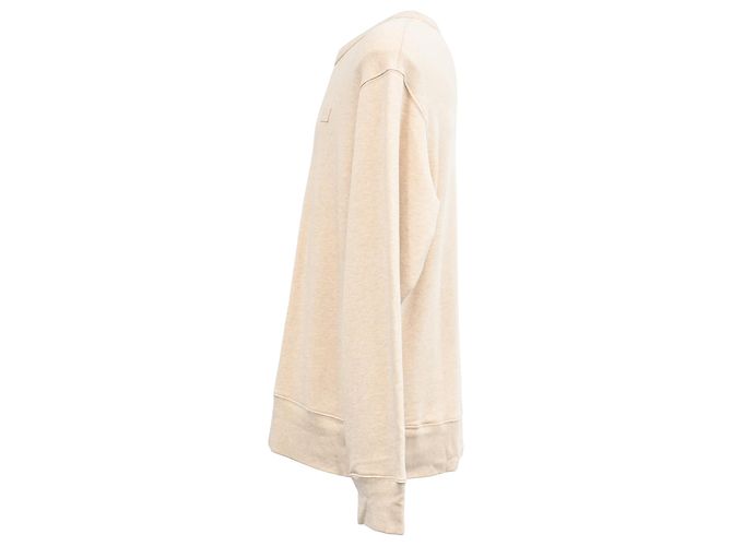 Moletom Oversized com Patch de Rosto Acne Studios em Algodão Bege - vista 2