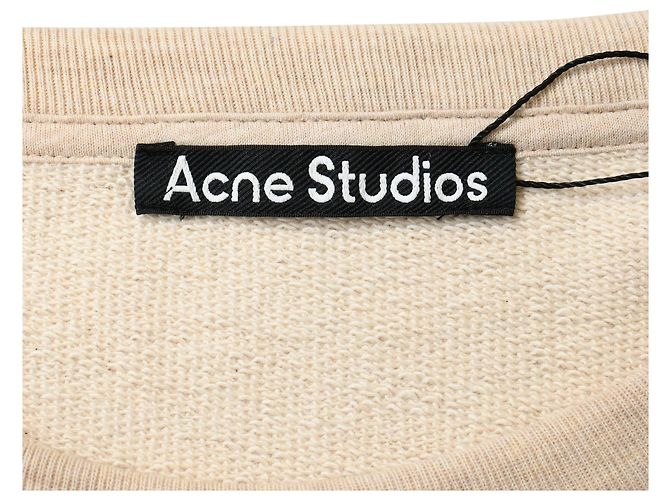 Moletom Oversized com Patch de Rosto Acne Studios em Algodão Bege - vista 4