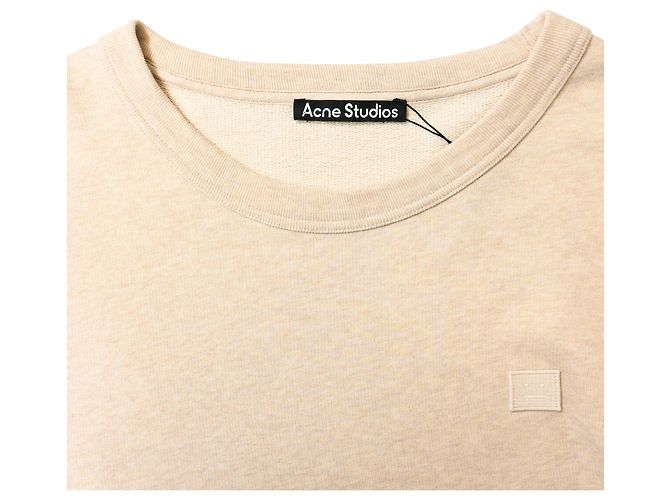 Moletom Oversized com Patch de Rosto Acne Studios em Algodão Bege - vista 5