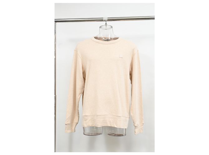 Moletom Oversized com Patch de Rosto Acne Studios em Algodão Bege - vista 6