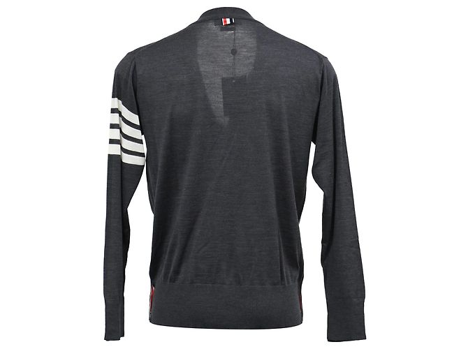 Grau Cashmere Cardigan mit Knöpfen von Thom Browne - Ansicht 3