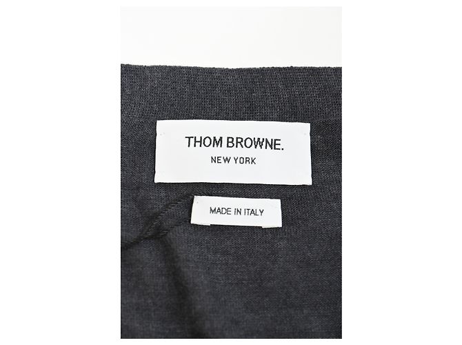 Grau Cashmere Cardigan mit Knöpfen von Thom Browne - Ansicht 9