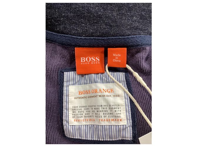 Gestreifter Zip-Pullover von Boss by Hugo Boss aus navyblauer Baumwolle Marineblau - Ansicht 10