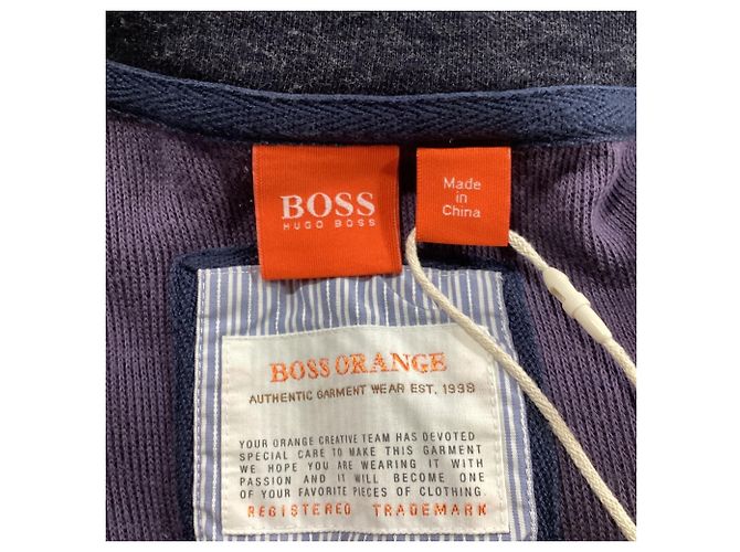 Gestreifter Zip-Pullover von Boss by Hugo Boss aus navyblauer Baumwolle Marineblau - Ansicht 4