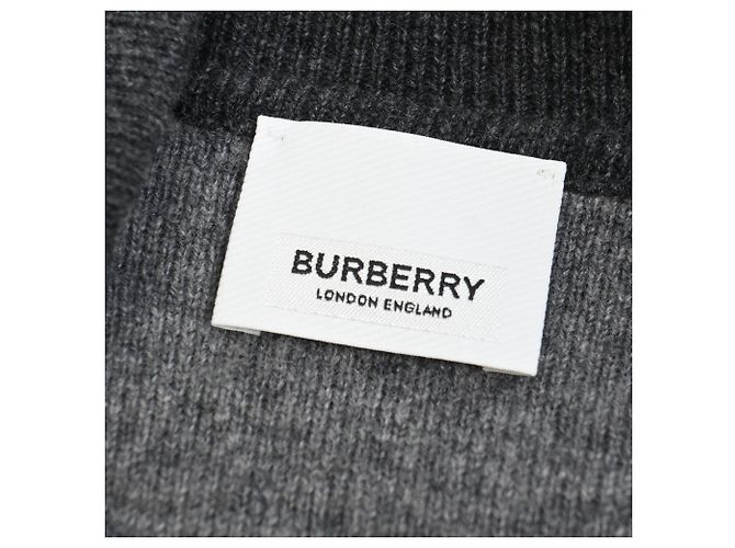 Burberry Bomberjacke mit Reißverschluss aus grauer Wolle - Ansicht 4