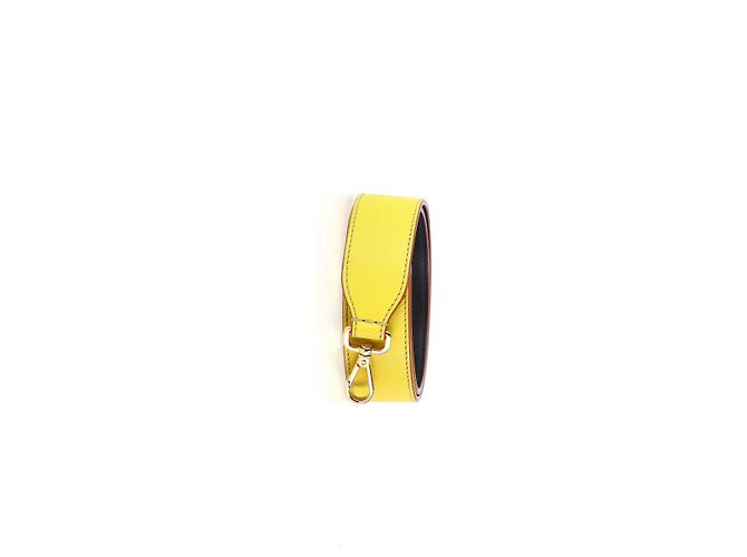 Fendi Vitello Dolce Cinturino Bi-Color in Pelle Gialla Giallo - vista 4