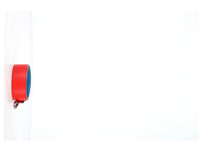 Fendi Vitello Dolce Cinturino Bicolore in Pelle Rossa Rosso - vista 5