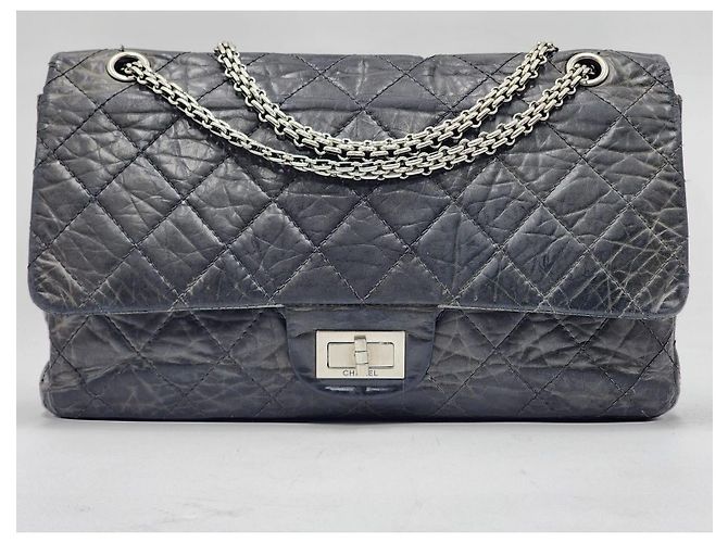Borsa Chanel 2.55 Reissue Maxi Double Flap Grigio - vista 2