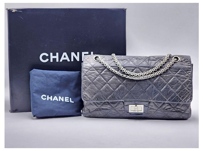 Borsa Chanel 2.55 Reissue Maxi Double Flap Grigio - vista 4