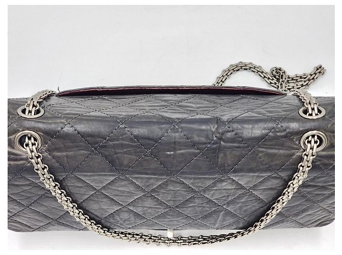 Borsa Chanel 2.55 Reissue Maxi Double Flap Grigio - vista 6