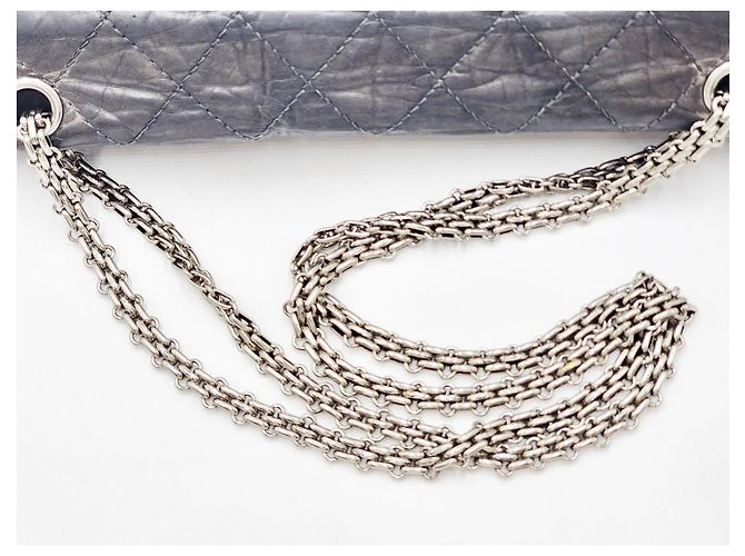 Borsa Chanel 2.55 Reissue Maxi Double Flap Grigio - vista 7