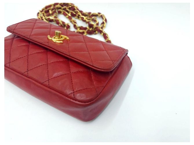 Timeless Borsa a tracolla mini classica senza tempo di Chanel Rosso - vista 11