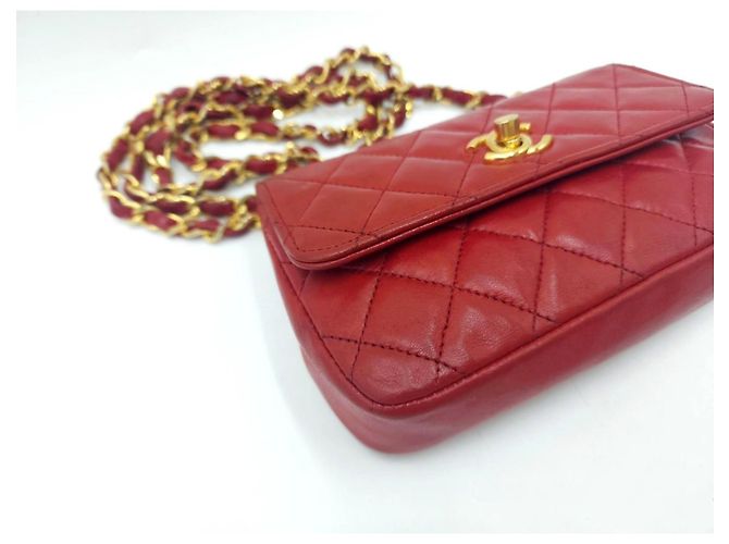 Timeless Borsa a tracolla mini classica senza tempo di Chanel Rosso - vista 12