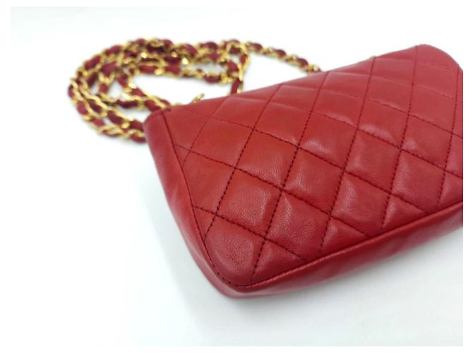 Timeless Borsa a tracolla mini classica senza tempo di Chanel Rosso - vista 14