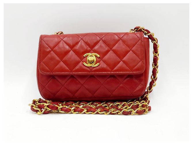 Timeless Borsa a tracolla mini classica senza tempo di Chanel Rosso - vista 2