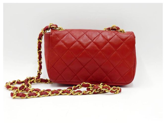 Timeless Borsa a tracolla mini classica senza tempo di Chanel Rosso - vista 3