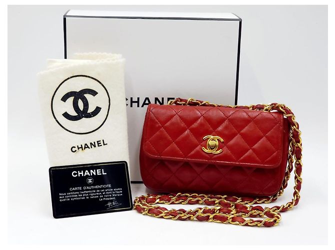 Timeless Borsa a tracolla mini classica senza tempo di Chanel Rosso - vista 4