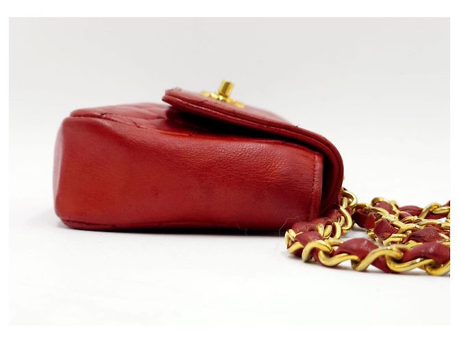 Timeless Borsa a tracolla mini classica senza tempo di Chanel Rosso - vista 9