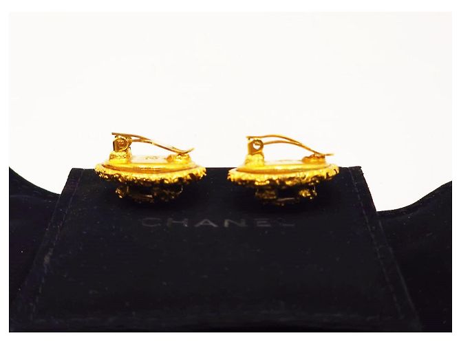 Orecchini a clip CC di Chanel 1993 Gold hardware - vista 13
