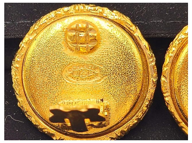 Orecchini a clip CC di Chanel 1993 Gold hardware - vista 3