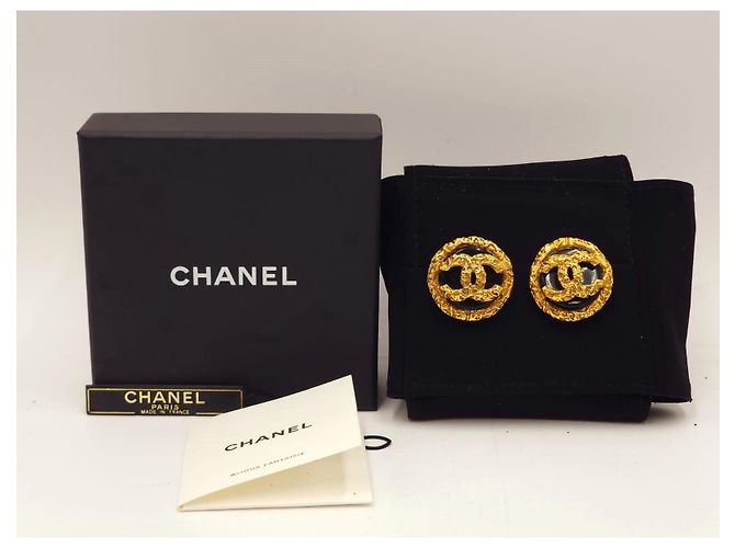 Orecchini a clip CC di Chanel 1993 Gold hardware - vista 6