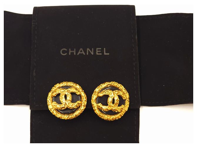 Orecchini a clip CC di Chanel 1993 Gold hardware - vista 8