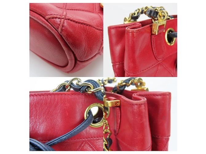 Bicolor Schultertasche von Chanel Rot - Ansicht 3