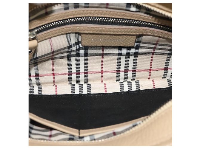 Borsa a spalla in pelle beige Auth am7618 BURBERRY - vista 11