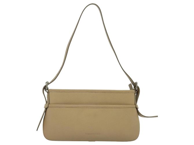 Borsa a spalla in pelle beige Auth am7618 BURBERRY - vista 13