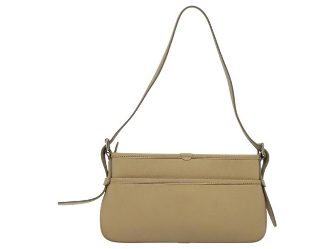 Borsa a spalla in pelle beige Auth am7618 BURBERRY - vista 2