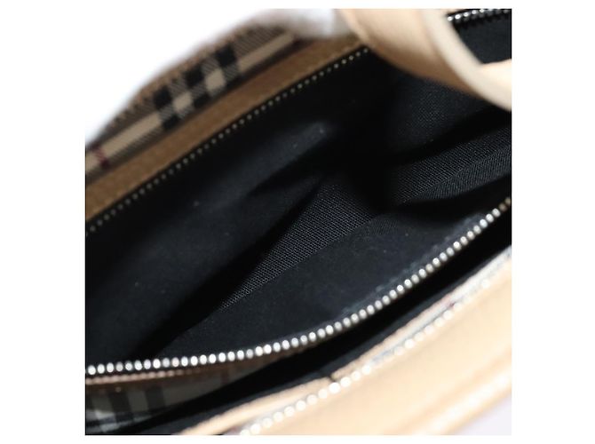 Borsa a spalla in pelle beige Auth am7618 BURBERRY - vista 20