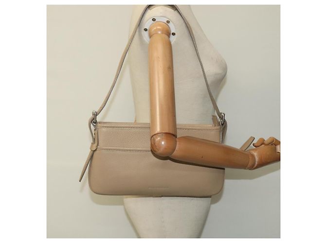 Borsa a spalla in pelle beige Auth am7618 BURBERRY - vista 22