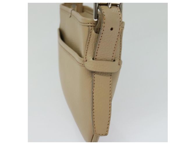 Borsa a spalla in pelle beige Auth am7618 BURBERRY - vista 3
