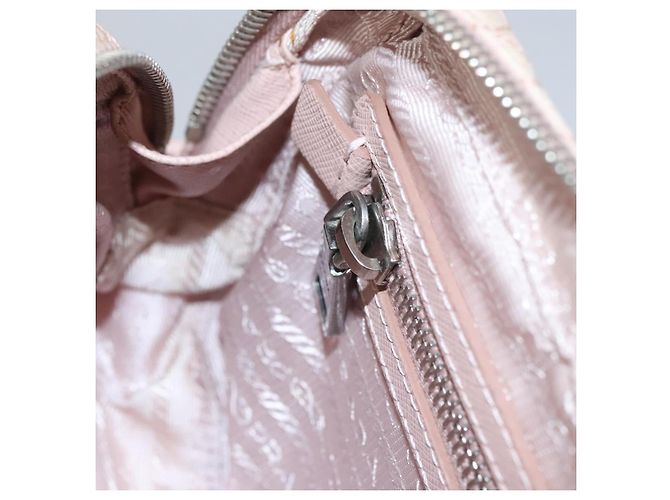 PRADA Borsa a mano in nylon 2 vie rosa Auth 110297 - vista 22