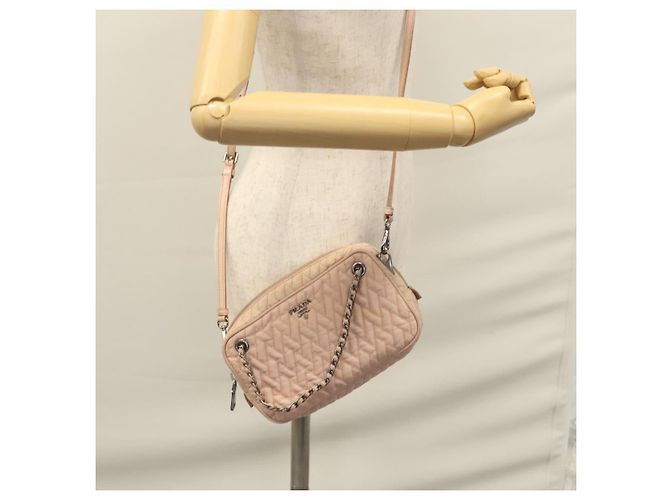 PRADA Borsa a mano in nylon 2 vie rosa Auth 110297 - vista 27