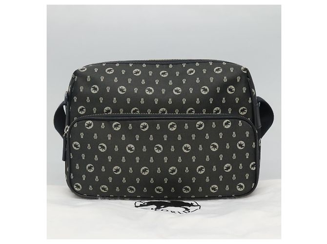 Autre Marque HUNTING WORLD Borsa a Spalla in Tela Grigia Auth am7610 Marrone - vista 12