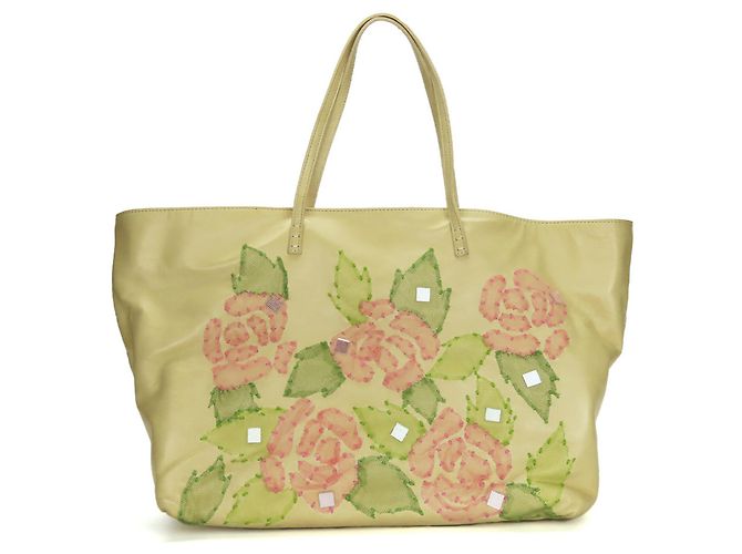 Borsa Tote Fendi in beige, rosa e verde - vista 11