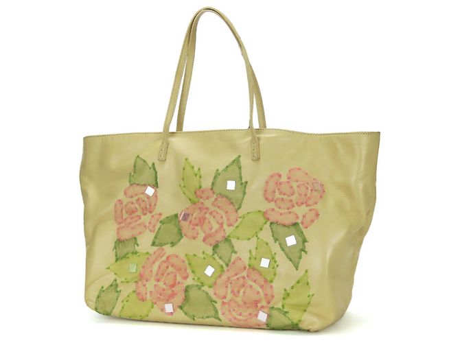 Borsa Tote Fendi in beige, rosa e verde - vista 2
