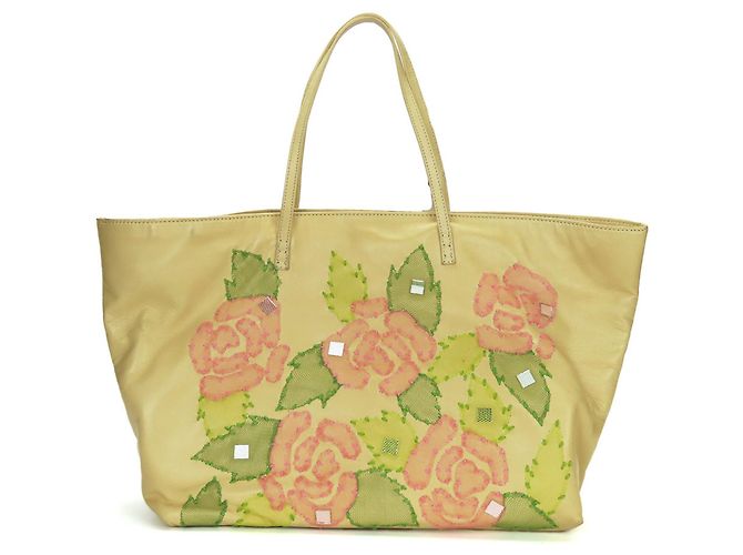 Borsa Tote Fendi in beige, rosa e verde - vista 3