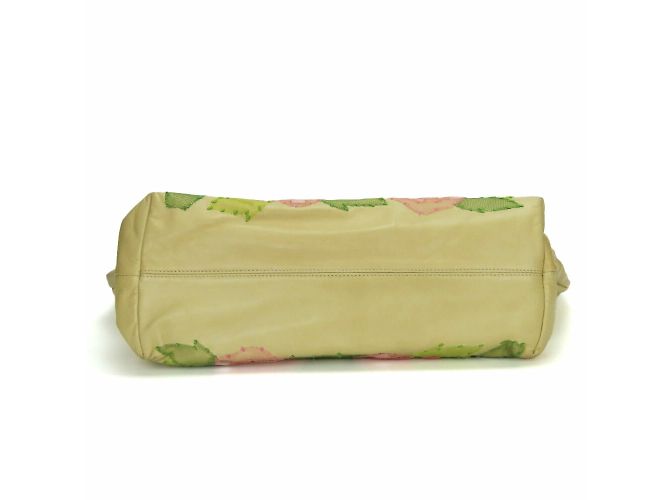Borsa Tote Fendi in beige, rosa e verde - vista 4