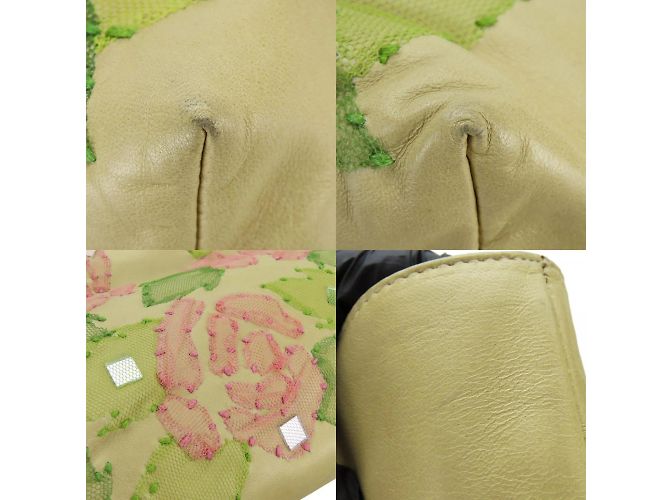 Borsa Tote Fendi in beige, rosa e verde - vista 5