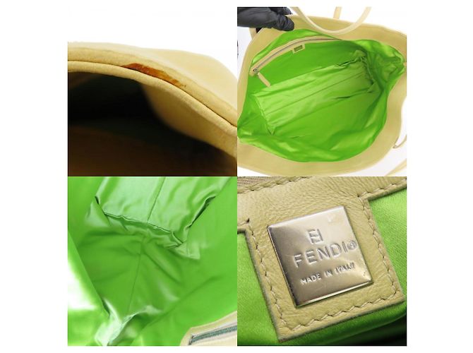 Borsa Tote Fendi in beige, rosa e verde - vista 8
