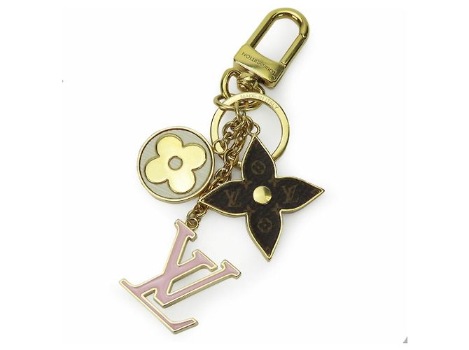 Portachiavi Monogram Louis Vuitton Marrone Rosa Bianco - vista 11