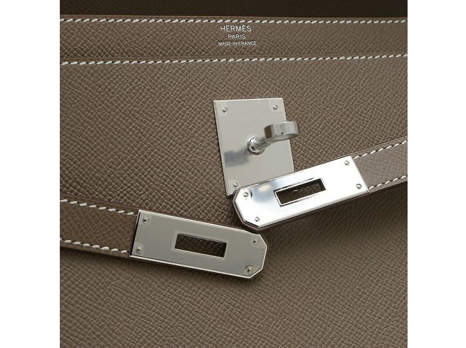 Hermès Borsa Hermes Kelly Depeche 36 Taupe - vista 4