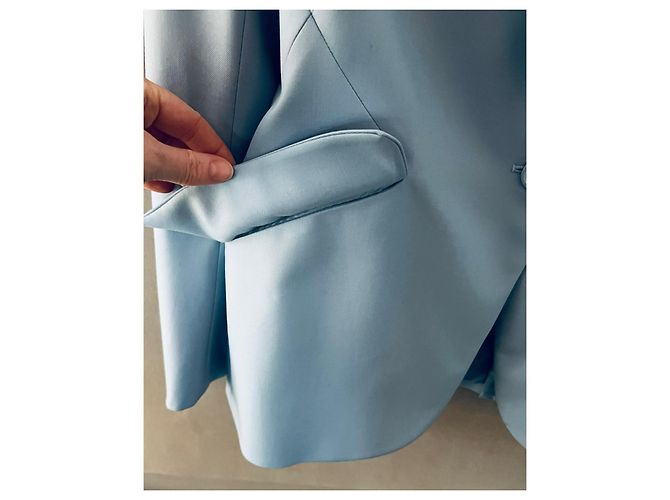 Alexander Mcqueen Crepe-Blazer in Hellblau - Ansicht 5