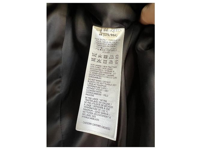 Alexander Mcqueen Blazer de viscosa negro adornado con coral de un botón - vista 5