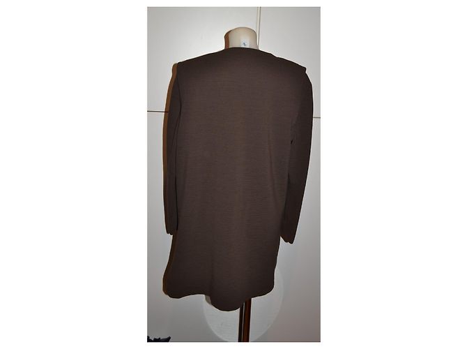 Agnona Strickset aus Wolle Pullover und langer ärmelloser Cardigan Braun - Ansicht 3