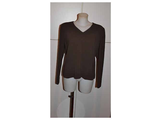 Agnona Strickset aus Wolle Pullover und langer ärmelloser Cardigan Braun - Ansicht 4
