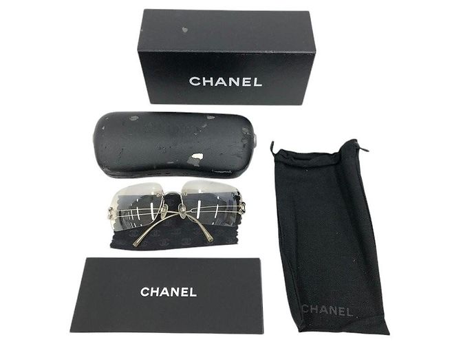 Chanel CC Logo Silber Klare Randlose Sonnenbrille 4068 - Ansicht 10