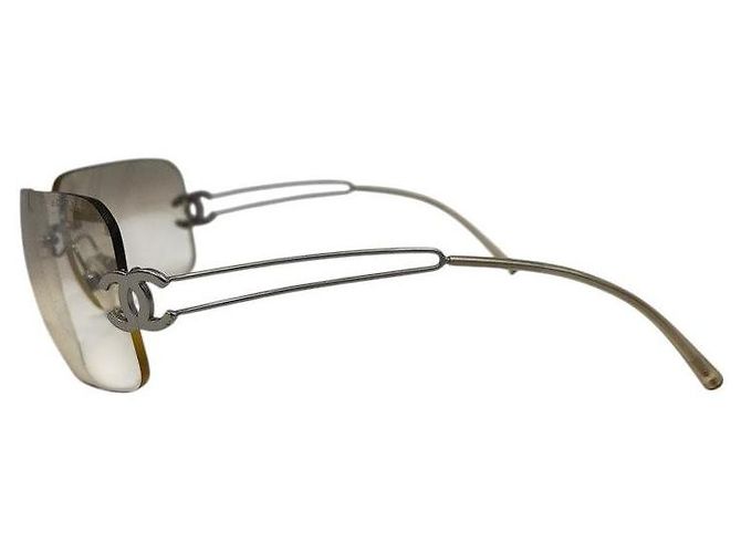 Chanel CC Logo Silber Klare Randlose Sonnenbrille 4068 - Ansicht 2